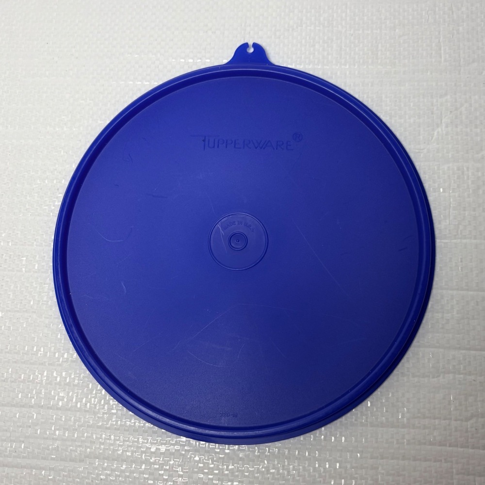 Tupperware Replacement Lid 229-18 Royal Blue Round Seal Made in USA 8 Inch